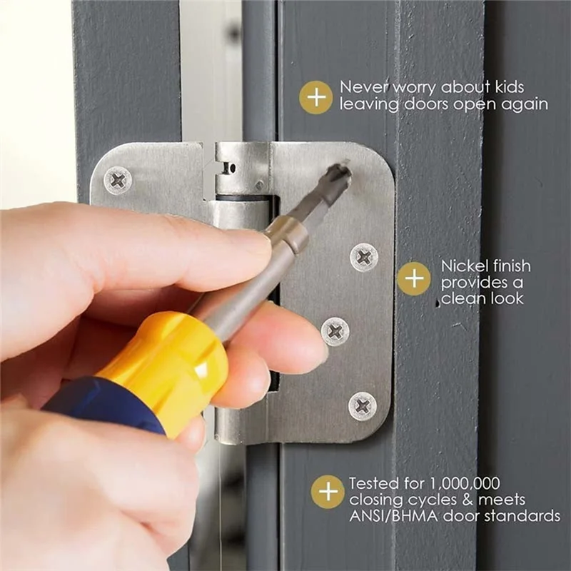 TKOH-Automatic Door Closer Hinges For Cabinet Wardrobe Multi-Function Detachable Spring Hinges Positioning Door Closer