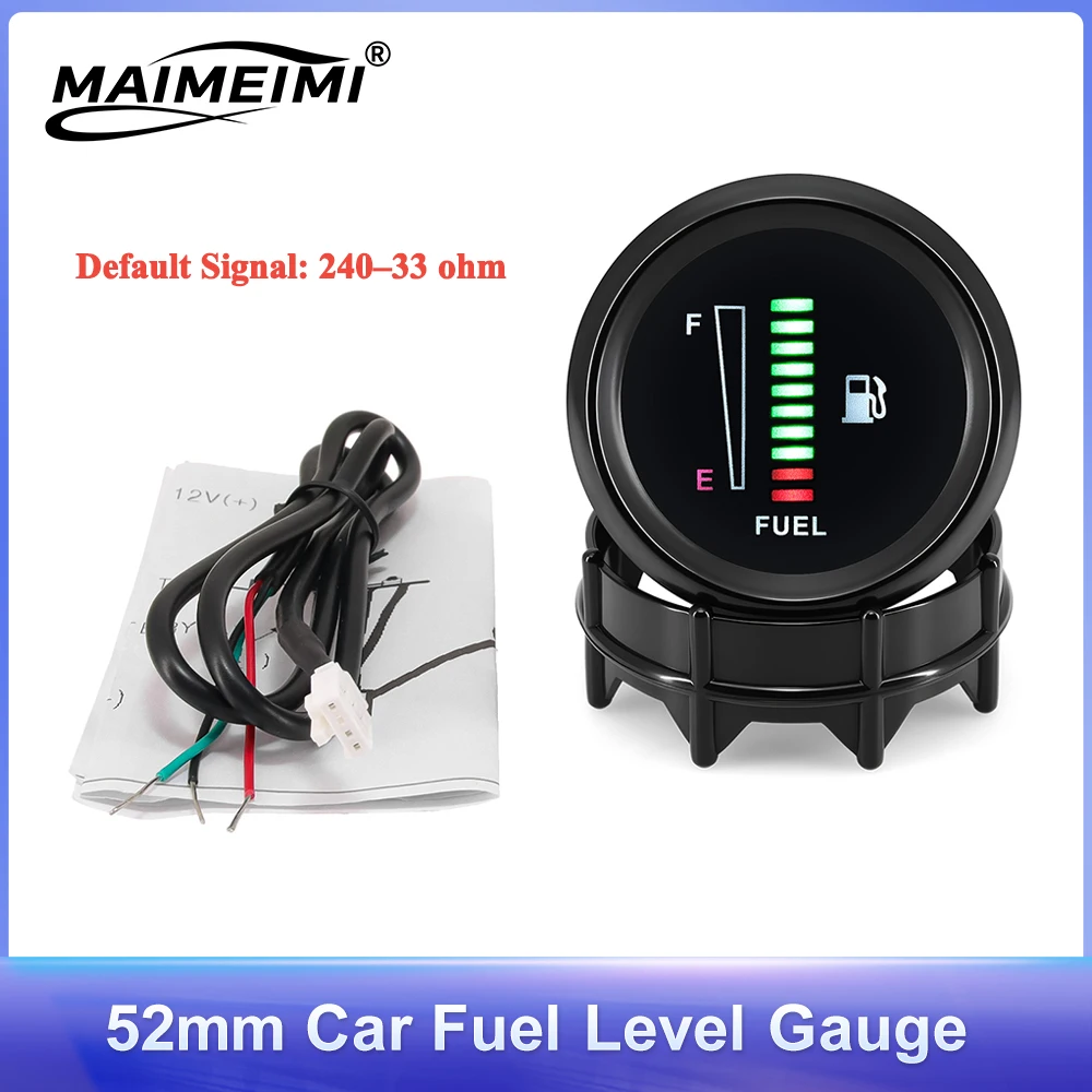 

Универсальный 2 "52 мм датчик уровня топлива 12 В автомобильный измеритель уровня масла со светодиодной подсветкой 240-33 Ом датчики уровня топлива автомобильный датчик