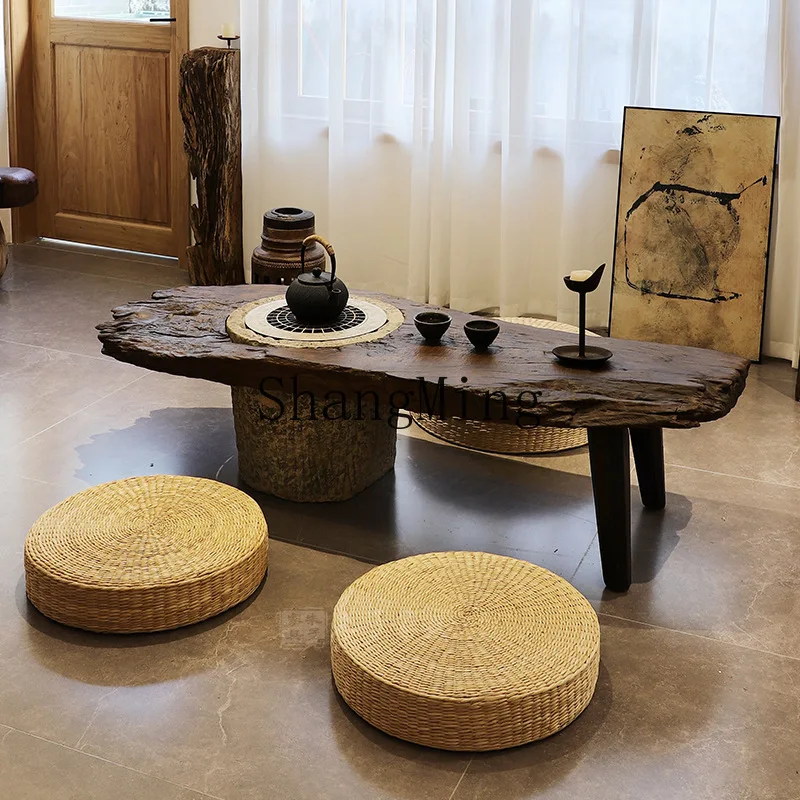 

CL custom wabi-sabi wind solid wood tea table surrounding stove tea table balcony household outdoor B & B furniture