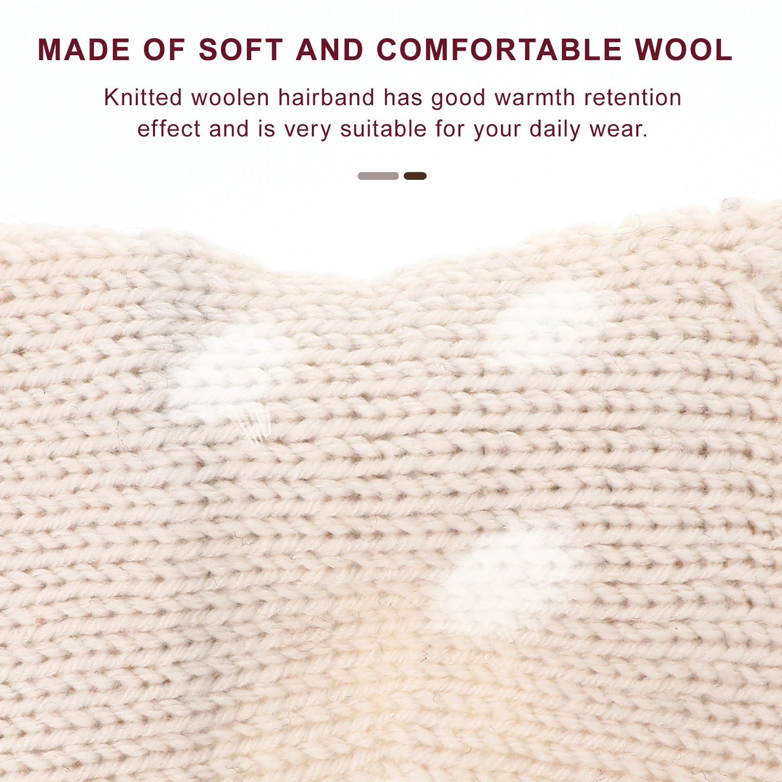 2 قطعة عصابة رأس بعقدة الفراشة محبوكة من الصوف الدافئ رباط شعر للنساء مزين باللؤلؤ أنيق على شكل فيونكة هيرباند ملابس يومية هدية