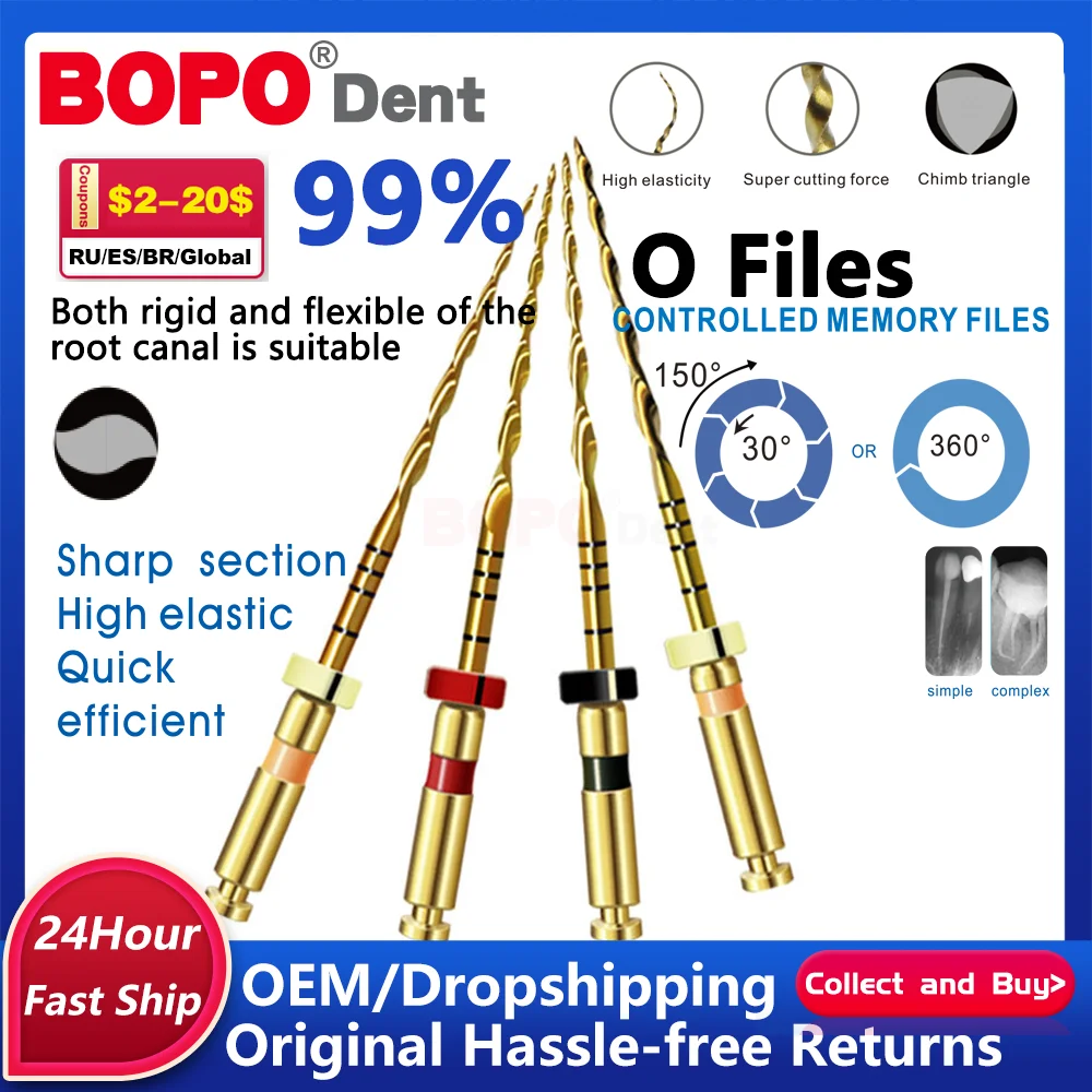 

BEHN Reciprocate Dental Endo Flexible Rotary Root Canal Files Niti Gold Material Dentistry One File Only Reciprocating Motion