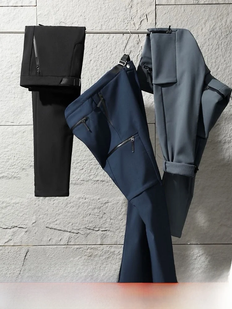 

Outdoor Men's Softell Casual Pants 000mm Waterproof Cosite Fce Urban Outdoor Sle Zipper Decoration Straight Leg