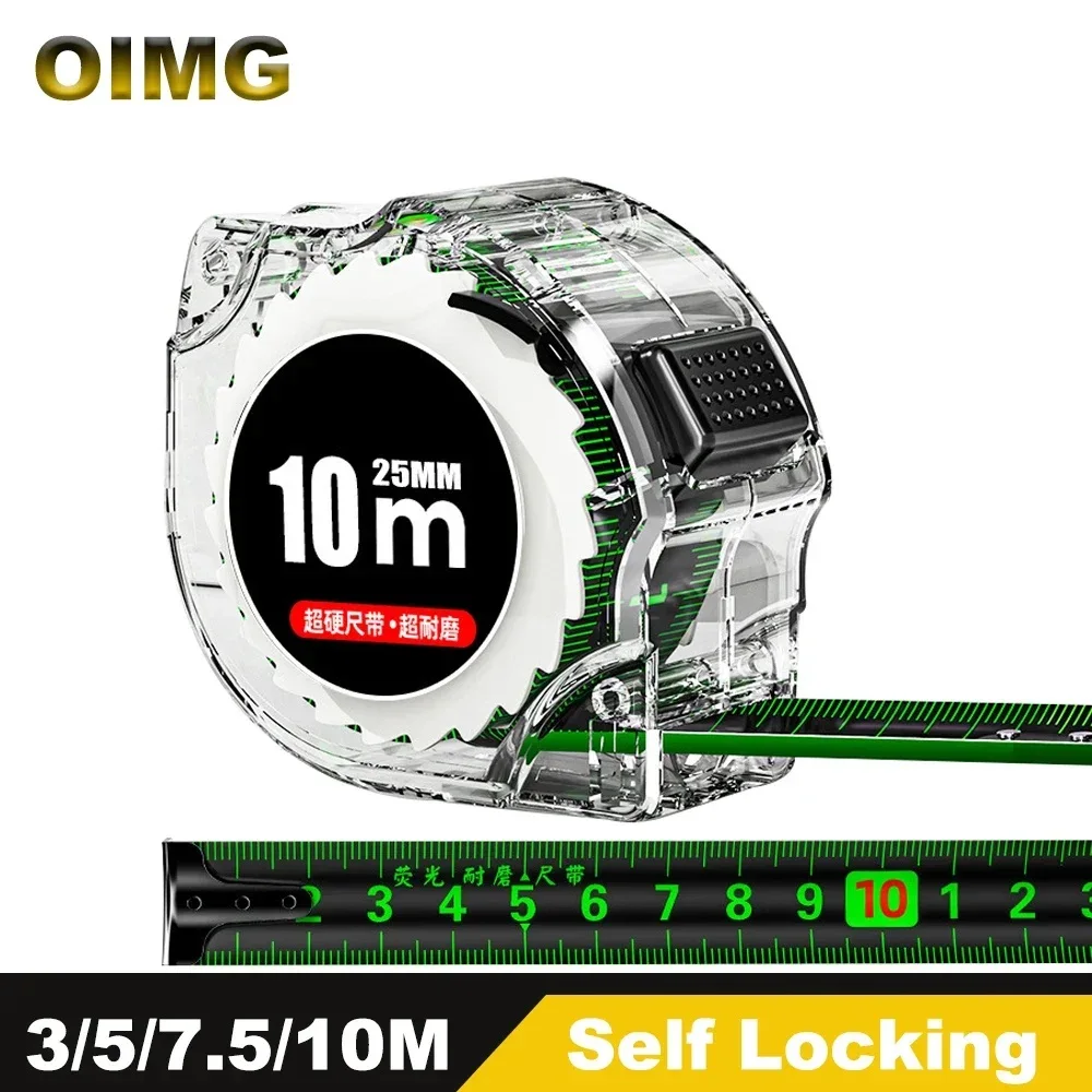 

3/5/7.5/10M Self locking Fluorescent Steel Tape Measure Wear-resistant Retractable Ruler Thickened Meter Ruler Measuring Tool