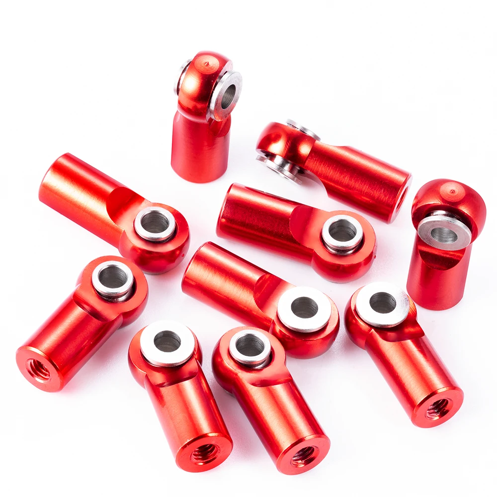 YEAHRUN-Metal Bola Cabeça Titular para Modelo RC Toy, Parafuso Direito, Rod Termina, Juntas de Bola, Carro, Barco, Avião, Peças DIY, M2.5, 10Pcs