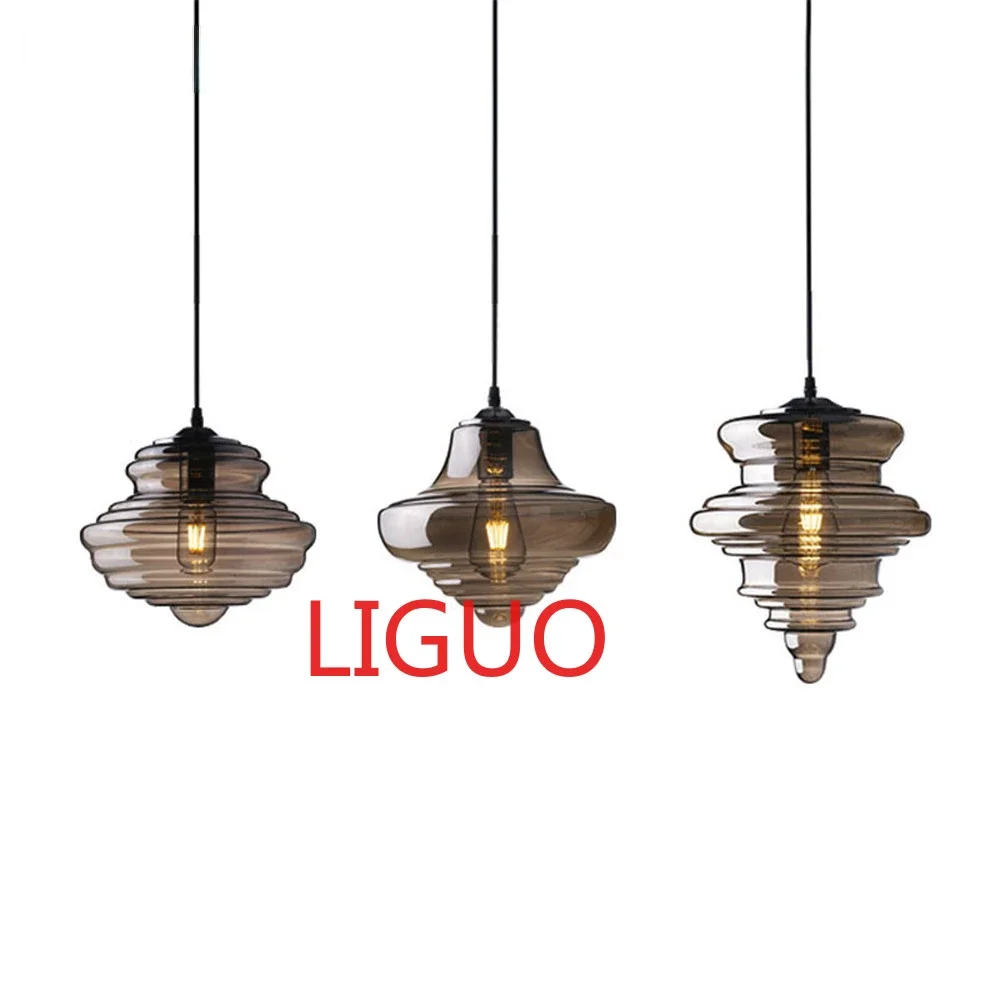 

Cottagecore Decor Smoky Gray Glass Bubble Led Pendant Lights Dining Room Kitchen Suspension Luminaire Design Loft Hanging Lamp