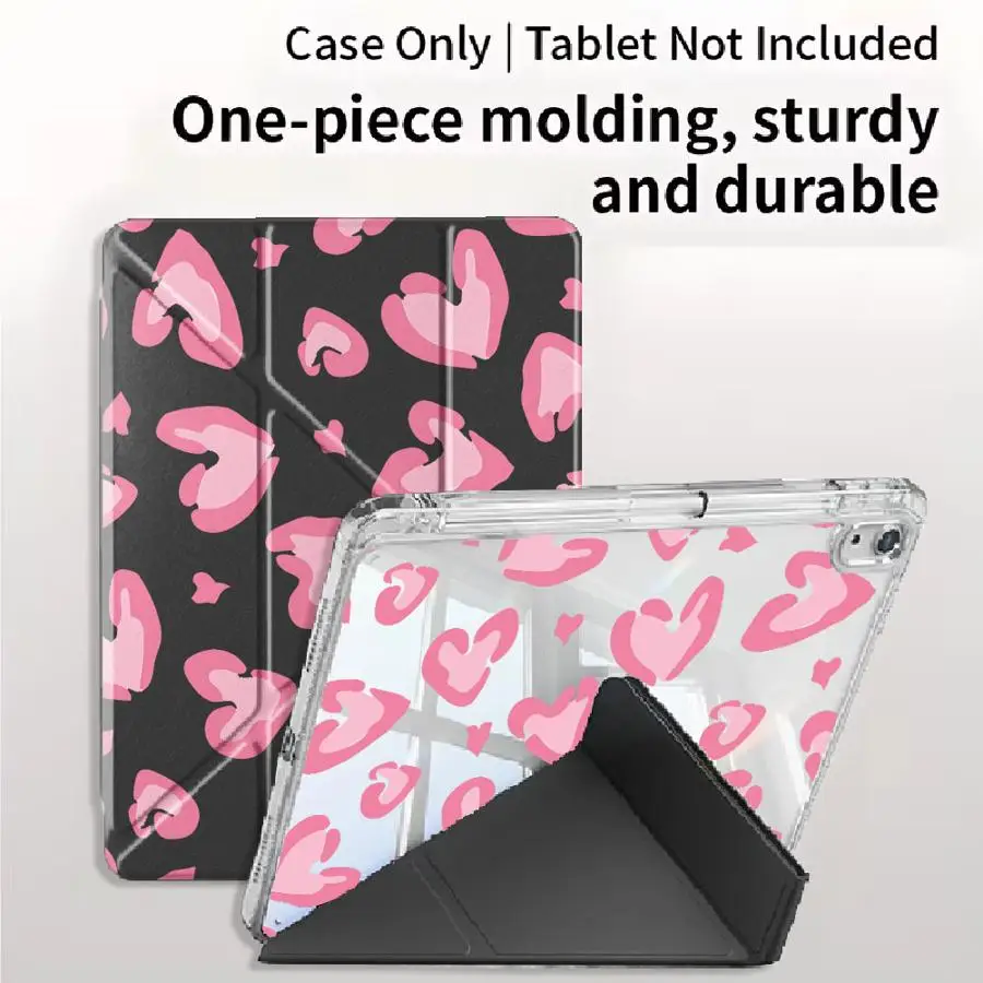 Y-Fold Holder Cover Tablet Case For iPad Pro 11th 10th 9th 8th 7th 12.9inch Mini 6 7 Air 4 5 M3 M2 1 2 M4 11inch Pro 2025 Pink