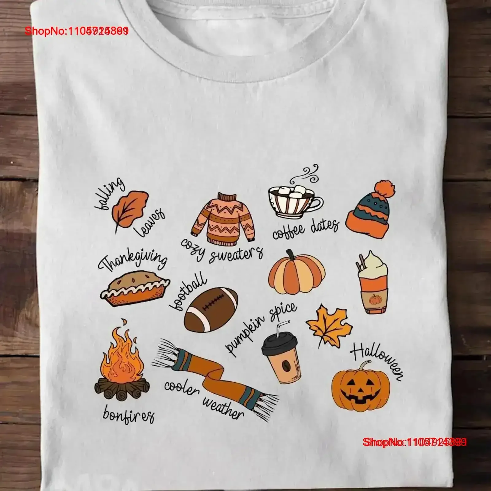 Fall Favorites T Shirt Doodle Autumn Vibes Pumpkin Spice Coffee Halloween Thanksgiving Cozy Season vintage Washed vintage
