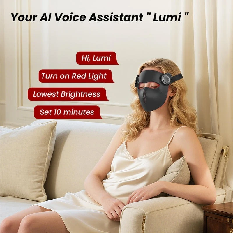 2026 New Product with English Voice Function LED Red and Blue Infrared Light 850nm Laser 1064nm Beauty Instrument Mask