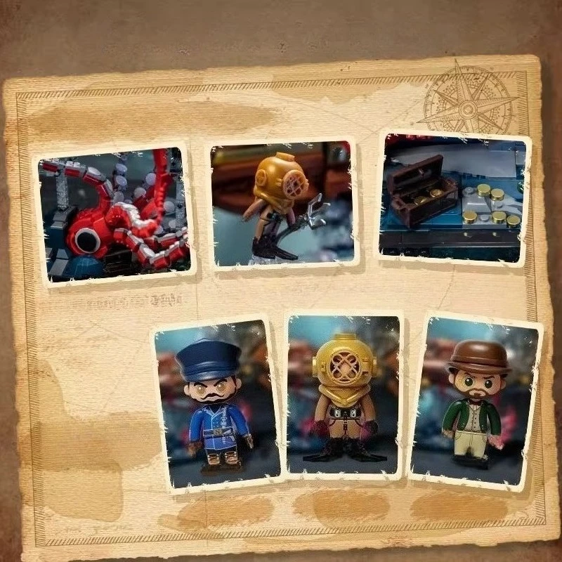 パニスタ ナウティラス組み立てブロックモデル スチームパンクシリーズ 可動式コレクション装​​飾品 おもちゃ クリスマスギフト