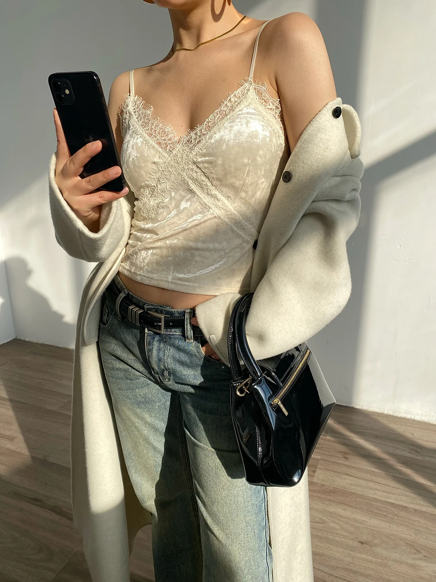 

Золотой бархатный кружевной жилет в стиле пэчворк с ремешками, женская внутренняя одежда, дизайн Sensation Street, длина V-Ne, повседневная одежда