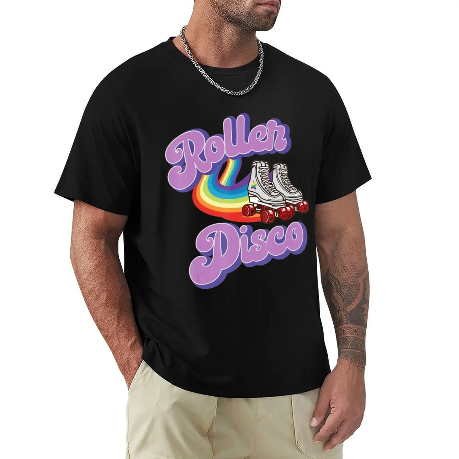 Cool Roller Disco Retro party 70s and 80s T-Shirt t shirts for man cotton soft T-Shirt