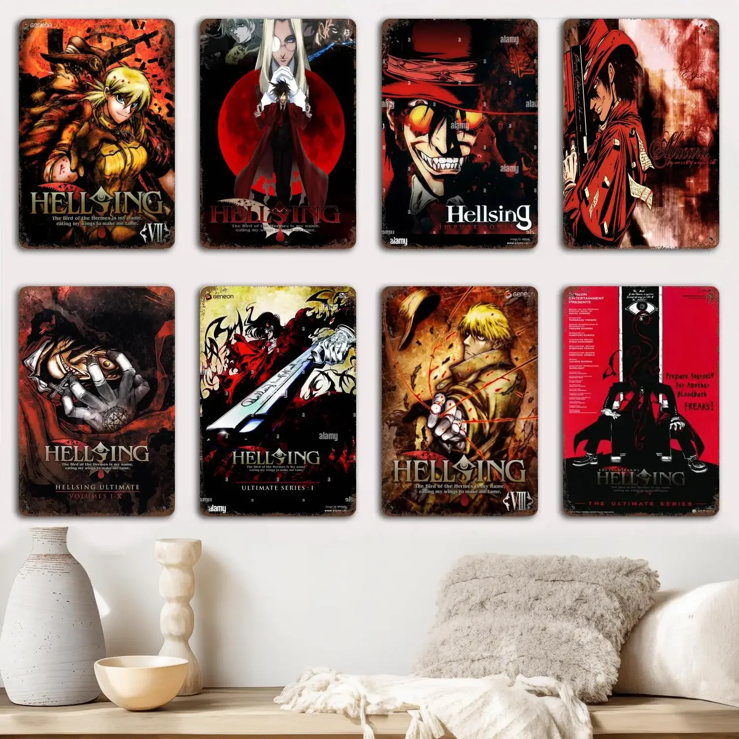 Hellsing (5) Modern Metal Signs wall decor Vintage Tin Signs Captain Metal Poster Decor for Bar Pub Club Wall Decoration