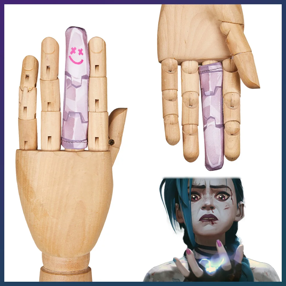 Arcane Jinx Cosplay Vinger Covers Wapens Rekwisieten Spel LOL Hoed Pruik Nep Nagels Maskers Kostuum Accessoires Halloween Rollenspel