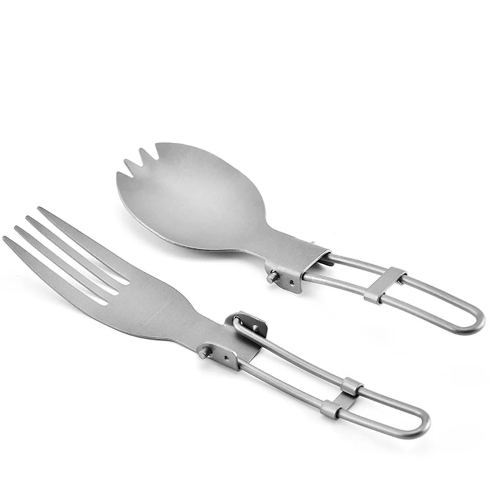 

Durable Titanium Foldable Spoon Portable Camping Picnic Outdoor Travel Utensil Tableware Cutlery Titanium Foldable Spoon