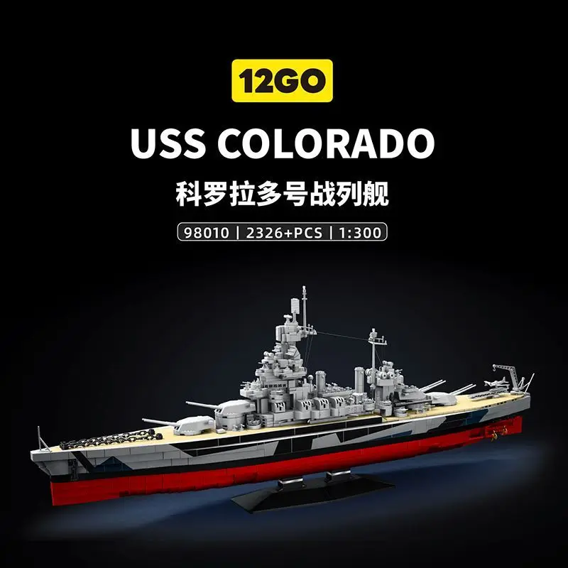 

12go's new building set 98010USS Colorado battleship educational assembly model - a gift for boys