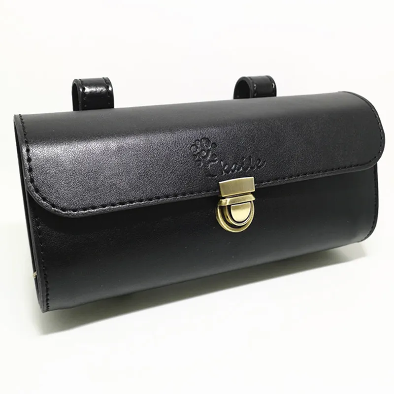 KOSTENLOS - Fahrrad-Leder-Heckpaket 20 x 5,5 x 9 cm PU-Fahrradtaschen Retro-Fahrradträgerbündel Mountainbike-Fronttasche Reise Q1070 – Detail 5