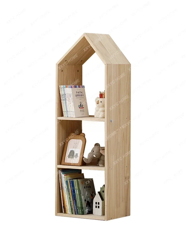 

Children's storage cabinet solid wood picture book bookshelf two-in-one