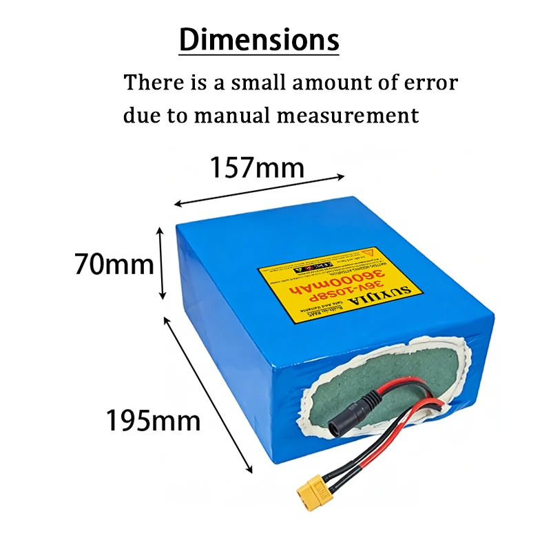 36V battery pack 10S8P 36000mAh 18650 rechargeable lithium battery pack built-in BMS suitable for various vehicles DIY tools