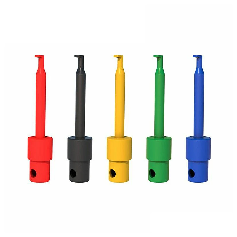 10Pcs Mini Single Test Hook Clip Test Probe for Electronic Testing IC Grabber Small Size Round Crocodile Clip Hook Test Clip