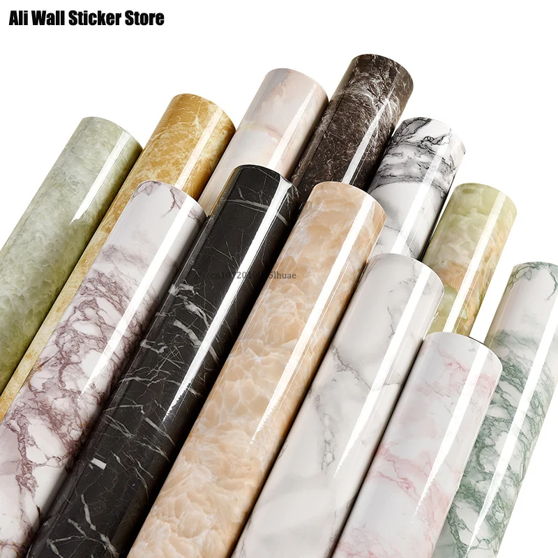 

Vinyl Film Self Adhesive Marble Wallpaper for Bathroom Kitchen Cupboard Countertops Contact Paper PVC Waterproof Wall Stickers