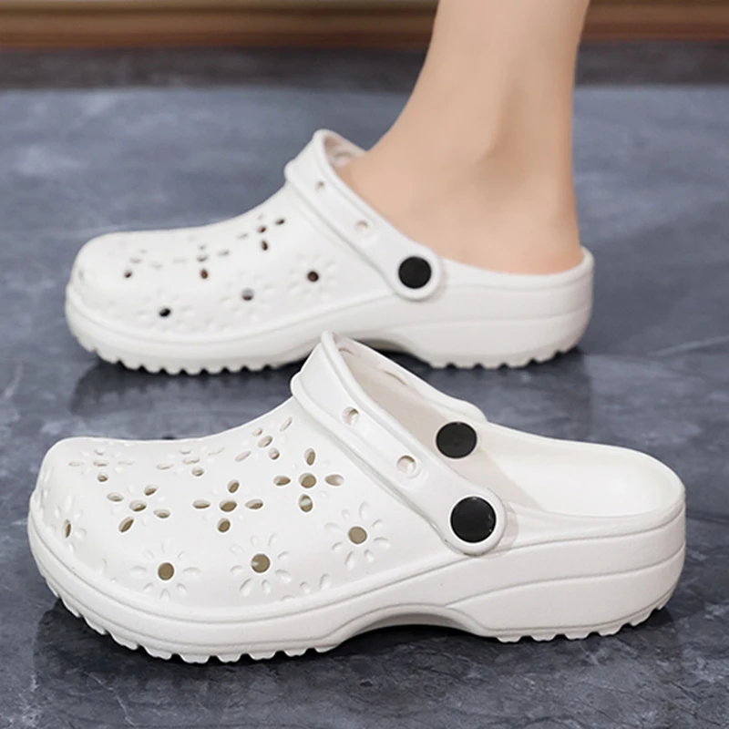 Zapatillas de verano para mujer, zuecos de plataforma de diseño personalizado, sandalias de playa para exteriores, calzado para jardín, zapato interior cómodo de moda 36-41