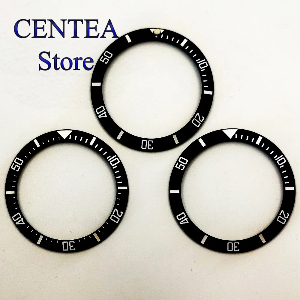 RICHUS-bisel de reloj de cerámica negra exterior, 38mm, ajuste de 40mm, piezas de caja de reloj automático