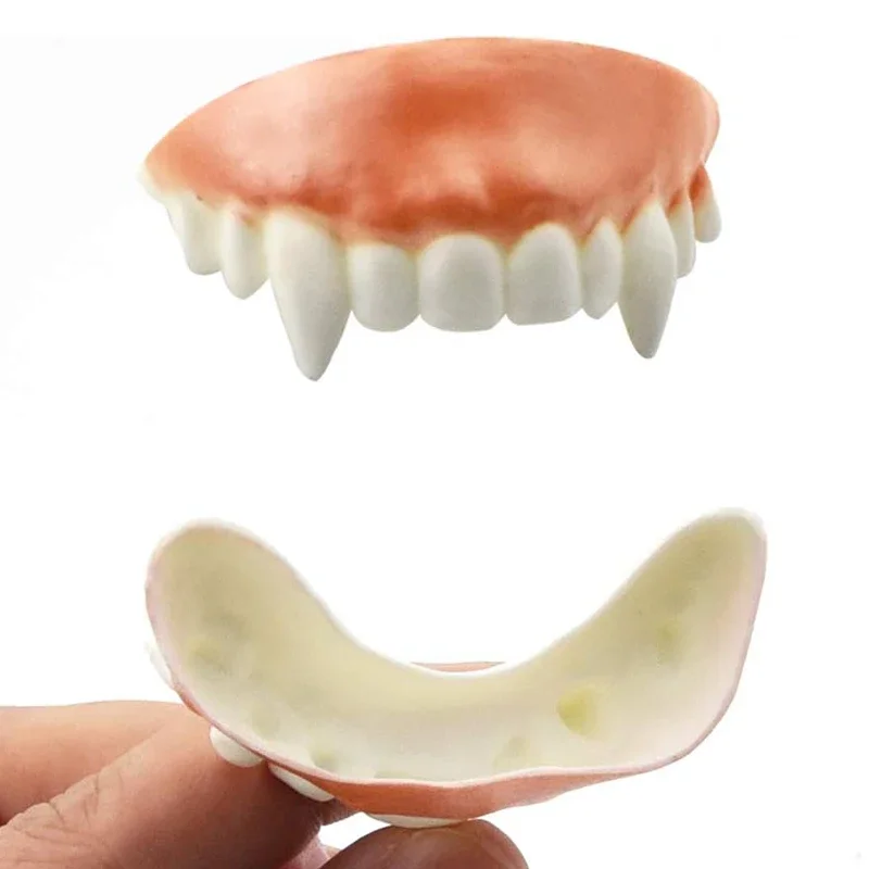 12Pcs Halloween Funny Gnarly Teeth Gag Tooth Cosplay Ugly Fake Tooth Vampire Denture Party Costume Photos Props Trick Toys