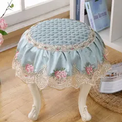 Luxury stool cover Round dresser stool cover European round cushion Round Shape Footstool Cover removable Home Decor