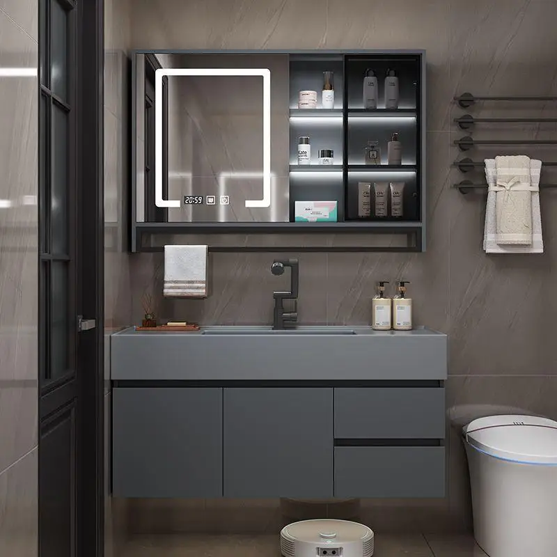 Light Luxury Rock Integrated Basin Bathroom Cabinet Washbasin Washbasin Basin Cabinet Combination Modern Simple Bathroom Washbas