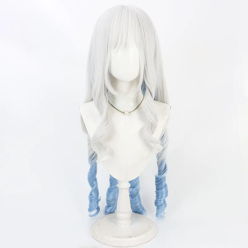 아이카츠! 시로가네 릴리 코스프레 가발, 사실적인 두피, 듀얼 톤 그라데이션, 로마 컬