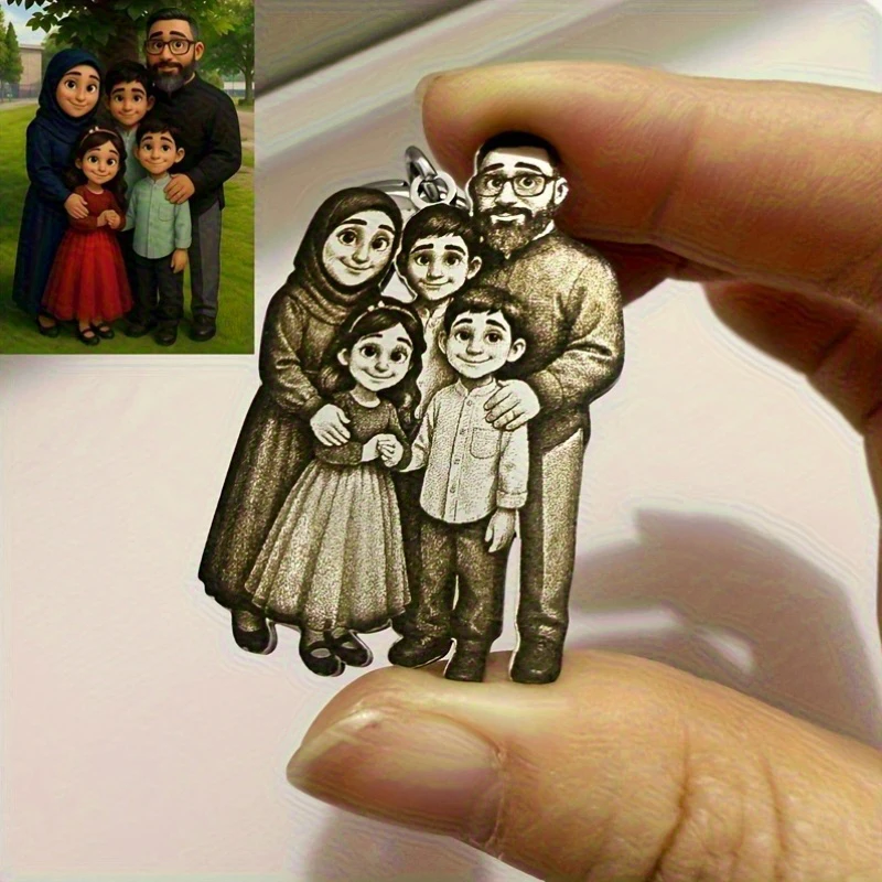 

Custom Family Photo Keychain Commemorate Beautiful Moments Customized Picture Keychian Personalized Stainless Steel Memorial Gif