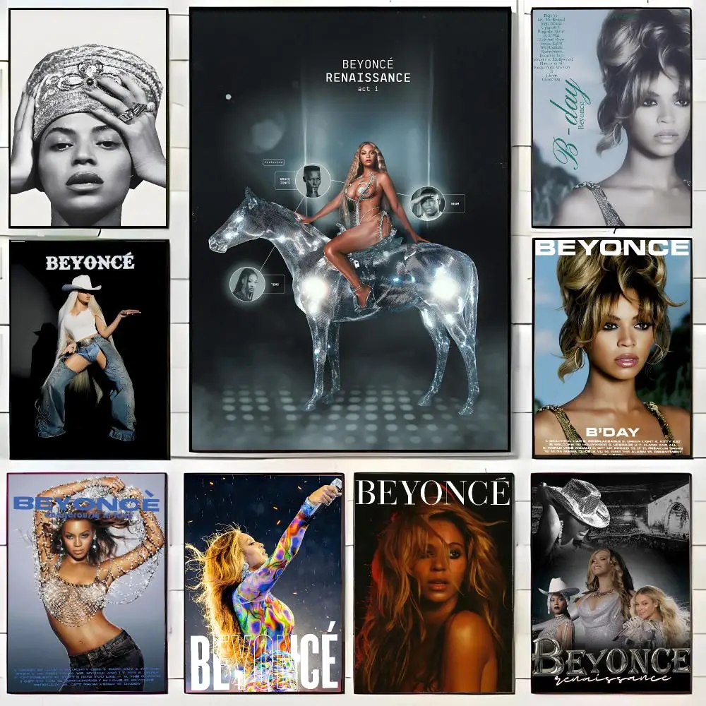 Hot Classic Singer B-Beyonce Poster HD Home Decor Sticky Wall Waterproof Home Living Room Bar Aesthetic Decor