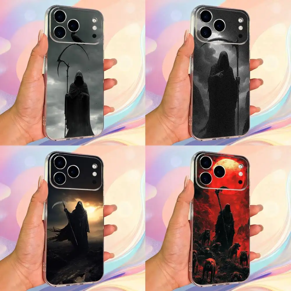 

Belief Art Santa Muerte Case For iPhone 17,11,12,13,16,14,15,Pro,Max,Plus,X,XS,XR,SE,Mini Transparent Soft Silicone