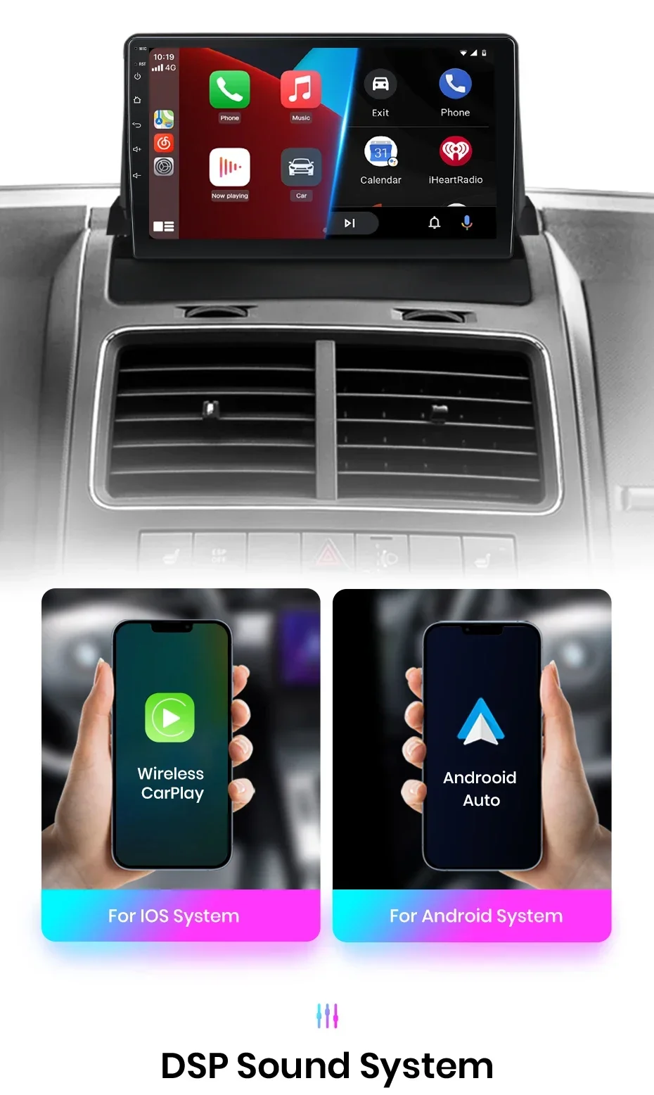 Junsun drahtloses Carplay Android Autoradio für Dodge Journey 2012-Auto intelligente Systeme rds bt dsp 2 din Autoradio – Detail 9