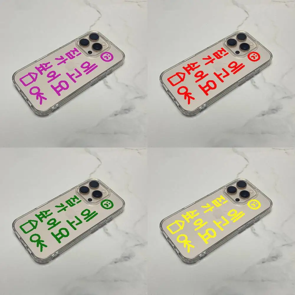 

Korea Fashion Popular Graffiti Phone Case For iPhone 16,15,14,13,12,11 Plus,Pro,Max,XR,XS,Plus,E,SE4,Mini Transparent Shell