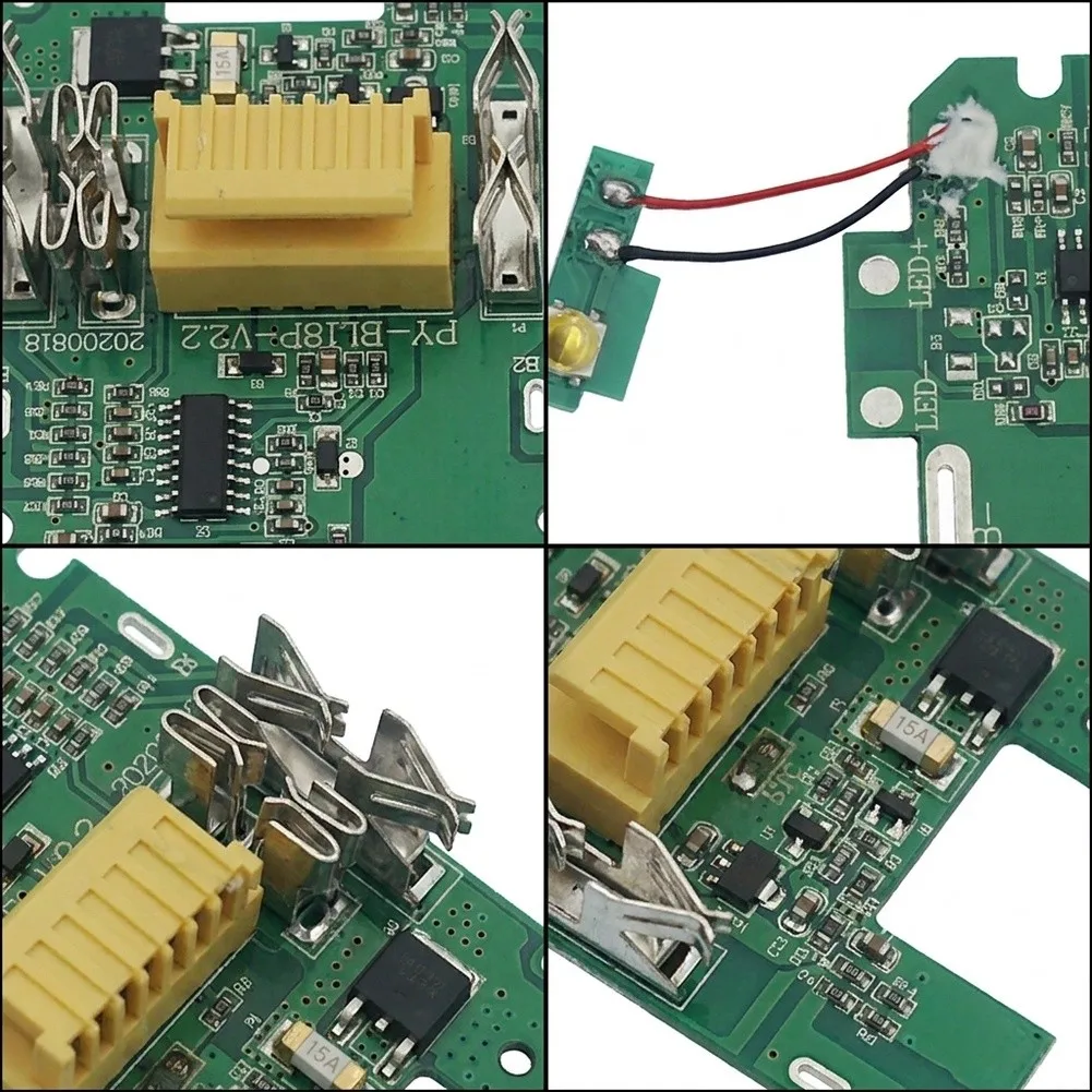 1Pc 18V 5S Lithium Battery Protection PCB Board 12A Charge Discharge Module For Power Tool Battery Pack Circuit Green