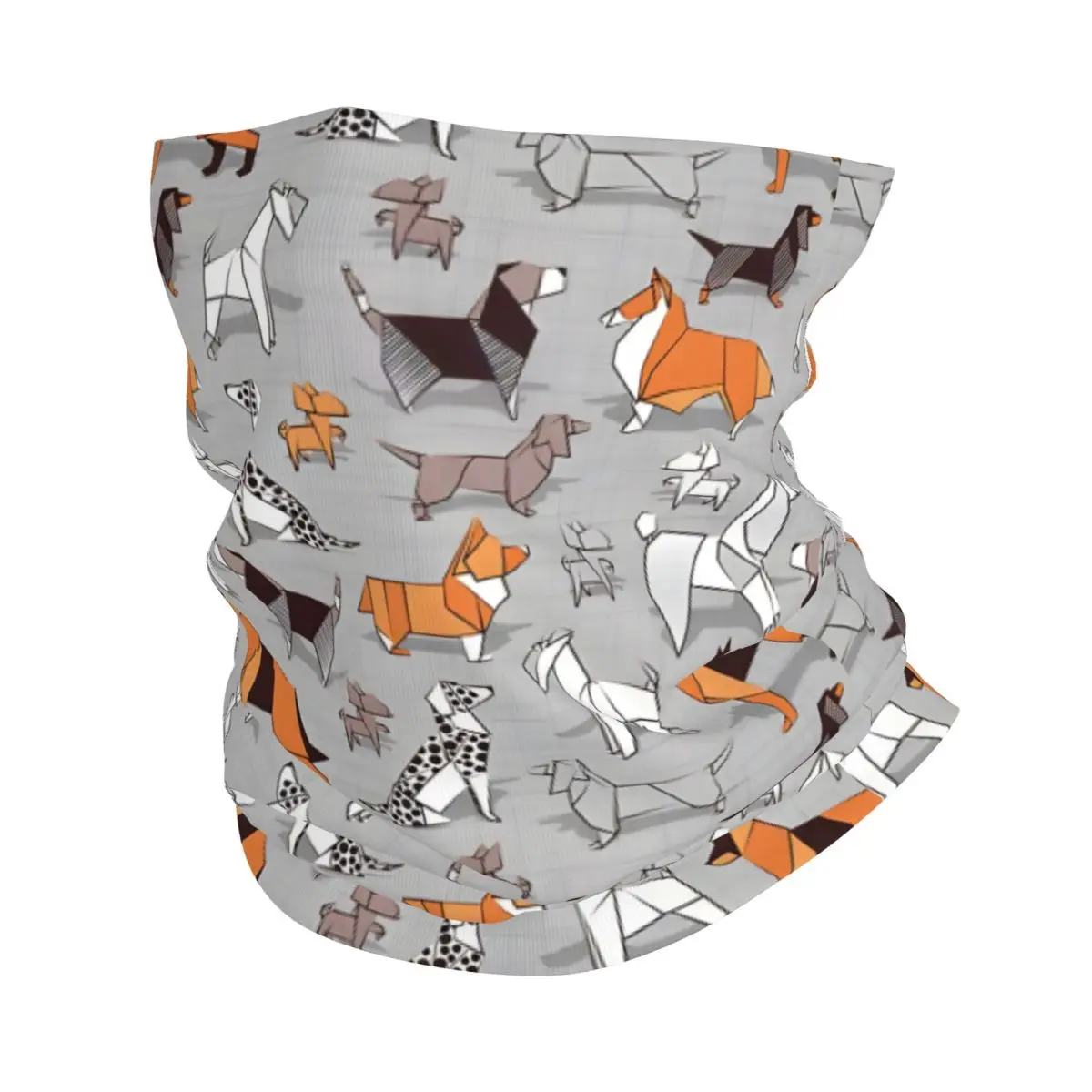 Origami Doggie Friends Thin Bandana Neck Gaiter Wrap Scarf Headband Neck Cover