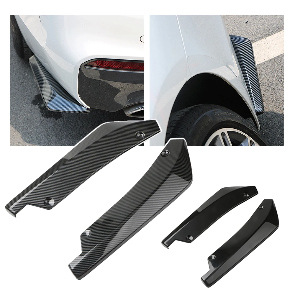 Universal Carbon Fiber Car Front Rear Bumper Strip Lip Spoiler Diffuser Splitter Scratch Protector Winglets Side Skirt Extension
