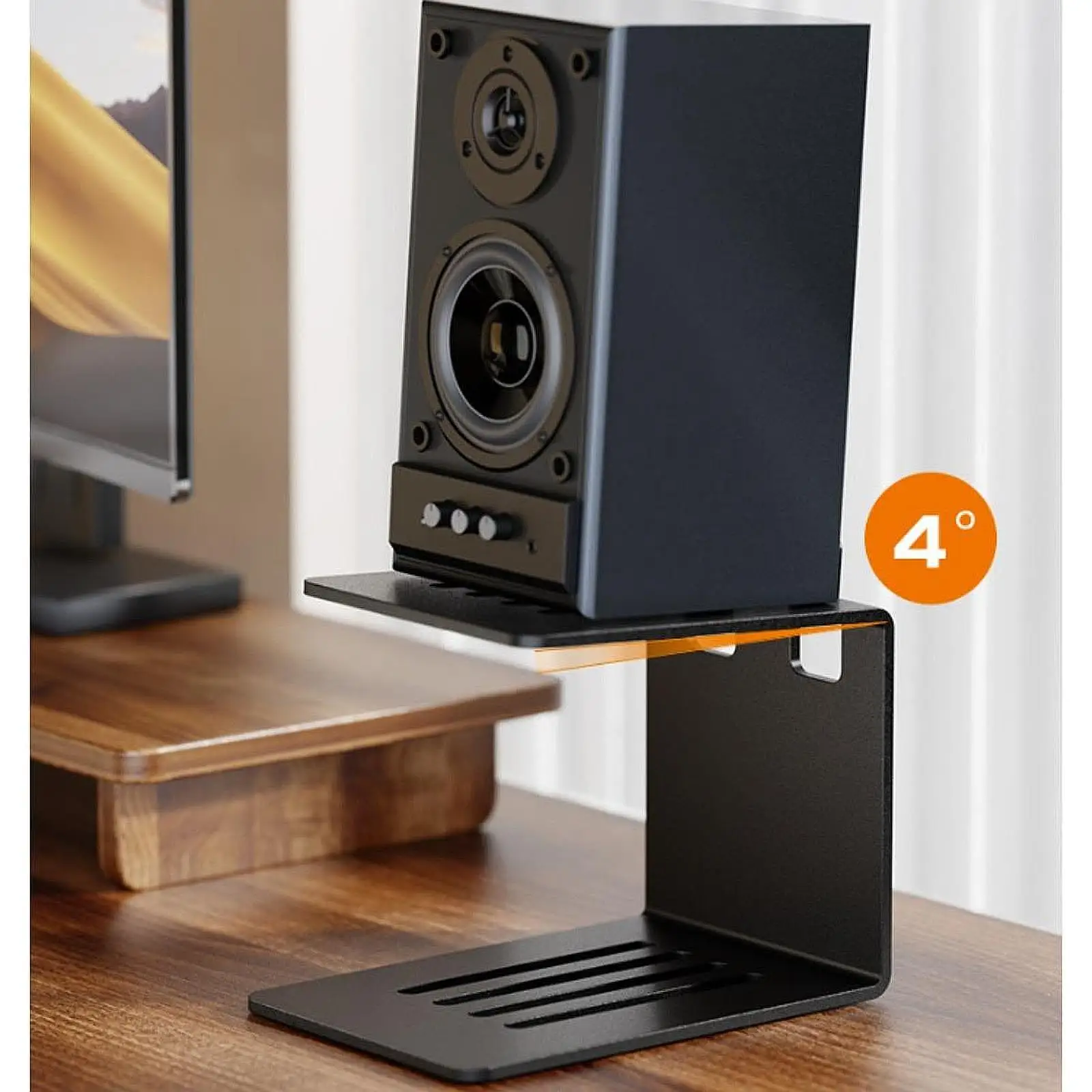 Desktop Speaker Stand Solid ,Compact, Speaker Riser 10kg Load Capacity for Computer Speaker