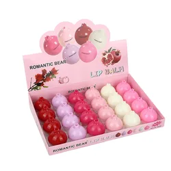 Wholesale 24pcs Lip Balm Set Cute Red Pomegranate Shape Natural Plant Extract Moisturizing Smooth Lip Balm  Lips Care In Bulk