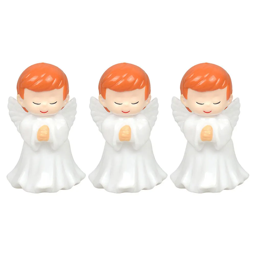 

3Pcs Angel Garden Decoration Mini Plastic Praying Guardian Angel Sculpture Christmas Party Ornamental Desktop Outdoor