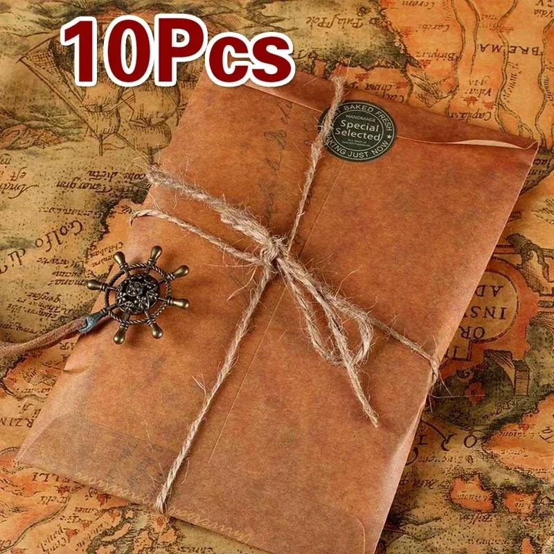 10Pcs/lot Vintage Paper Envelope Brown Kraft Packaging Retro Postcard Invitation Card Small New Year Gift Letter Stationery