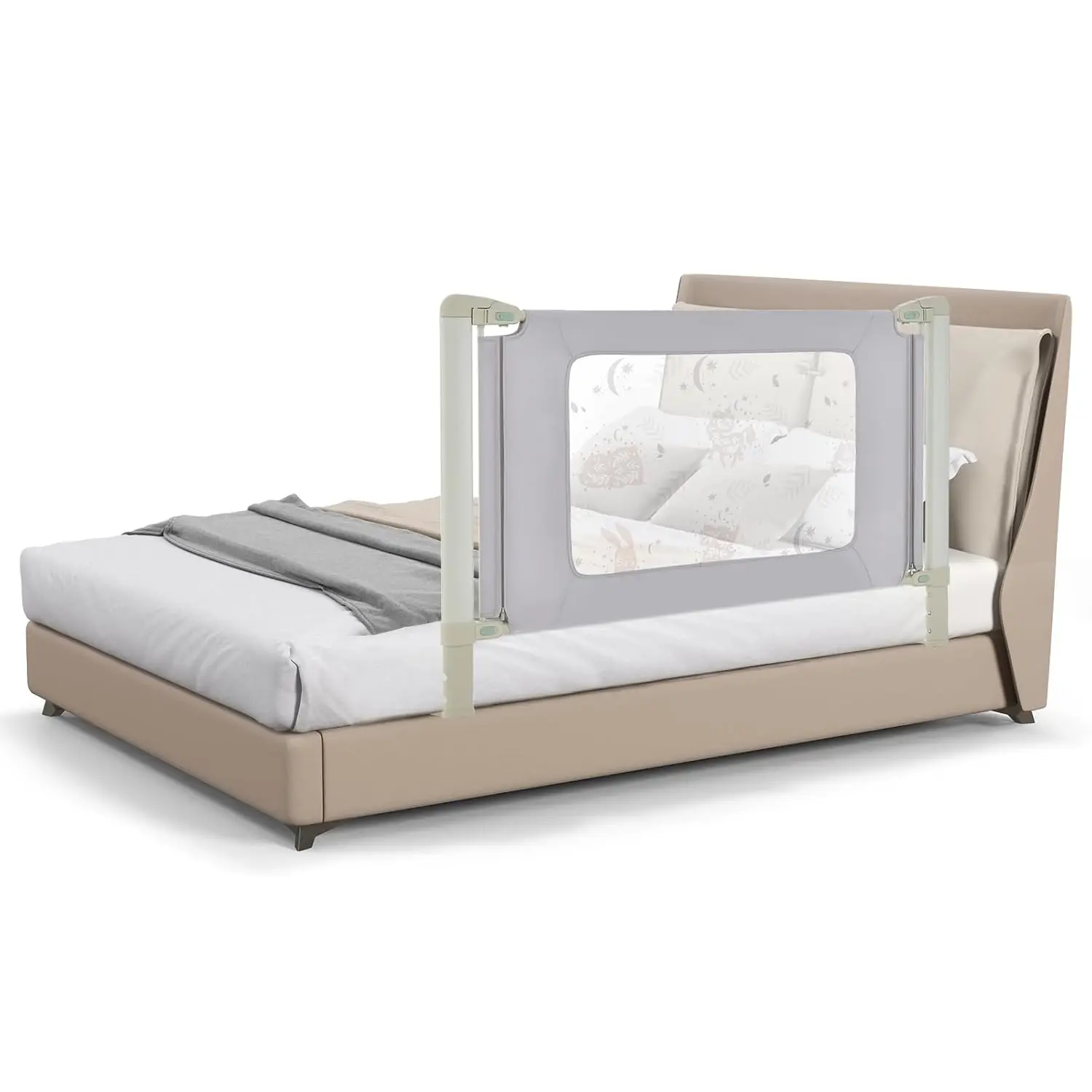 

Bed Rail For Toddlers, 59"" Vertical Lifting Extra Long Infants Safety Bed Side Rails With Double Lock, Foldable Baby Bed Rail