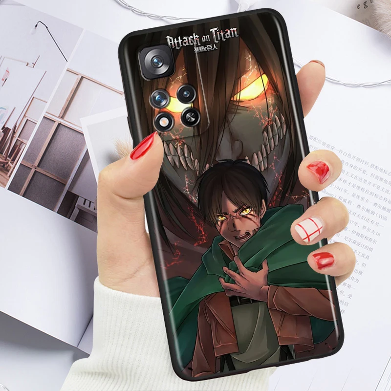 Ackerman Attack On Titan per Xiaomi Redmi 12 9C 9 redmi Note 13 12 11S 11 10 Pro Plus custodia morbida antiurto nera per telefono