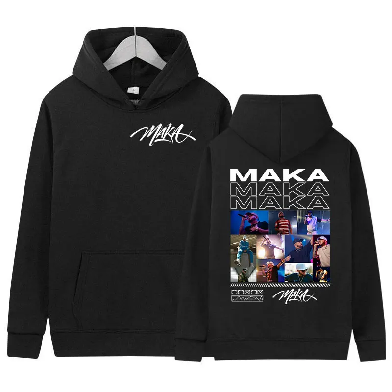 

Rapper Maka Aura Tour Graphics 2025 Album hoodie Men Hip Hop gothic Oversized Sweatshirts Unisex Vintage Fleece Clothing hoodies