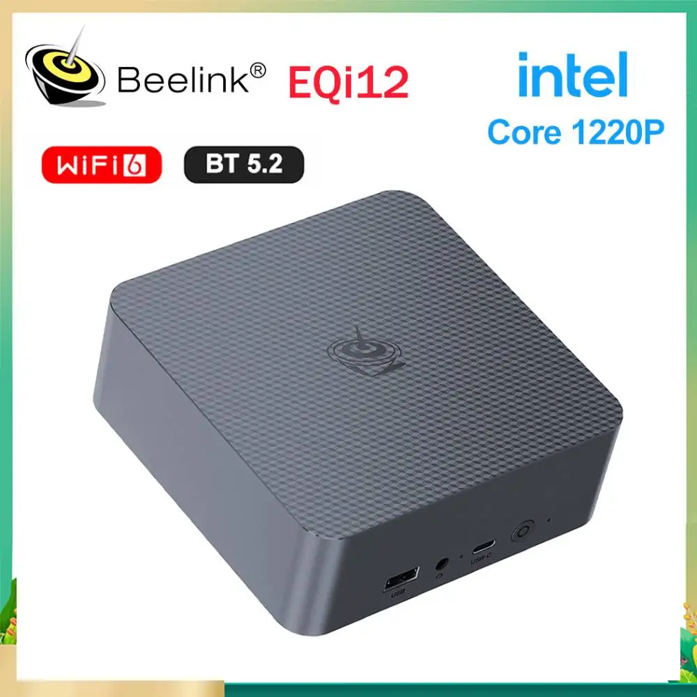 Intel Core i3 Processor 1220P Beelink EQi12 MINI PC DDR5 24G RAM 500G SSD WiFi6 4K HD Lan 1000M Desktop Computer VS SEi12 12450H