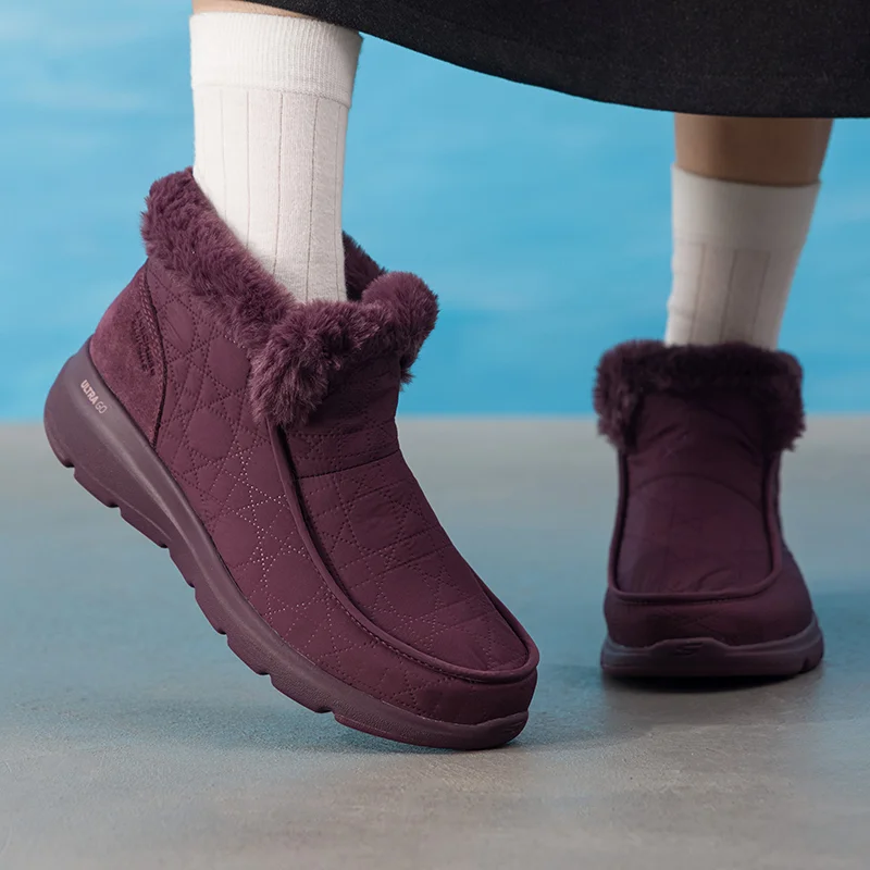 Skechers Women's Shoes Original Lightweight Fashionable High-Top Velvet-Lined New Outdoor Sports Casual Shoes 144225-Plum-2
