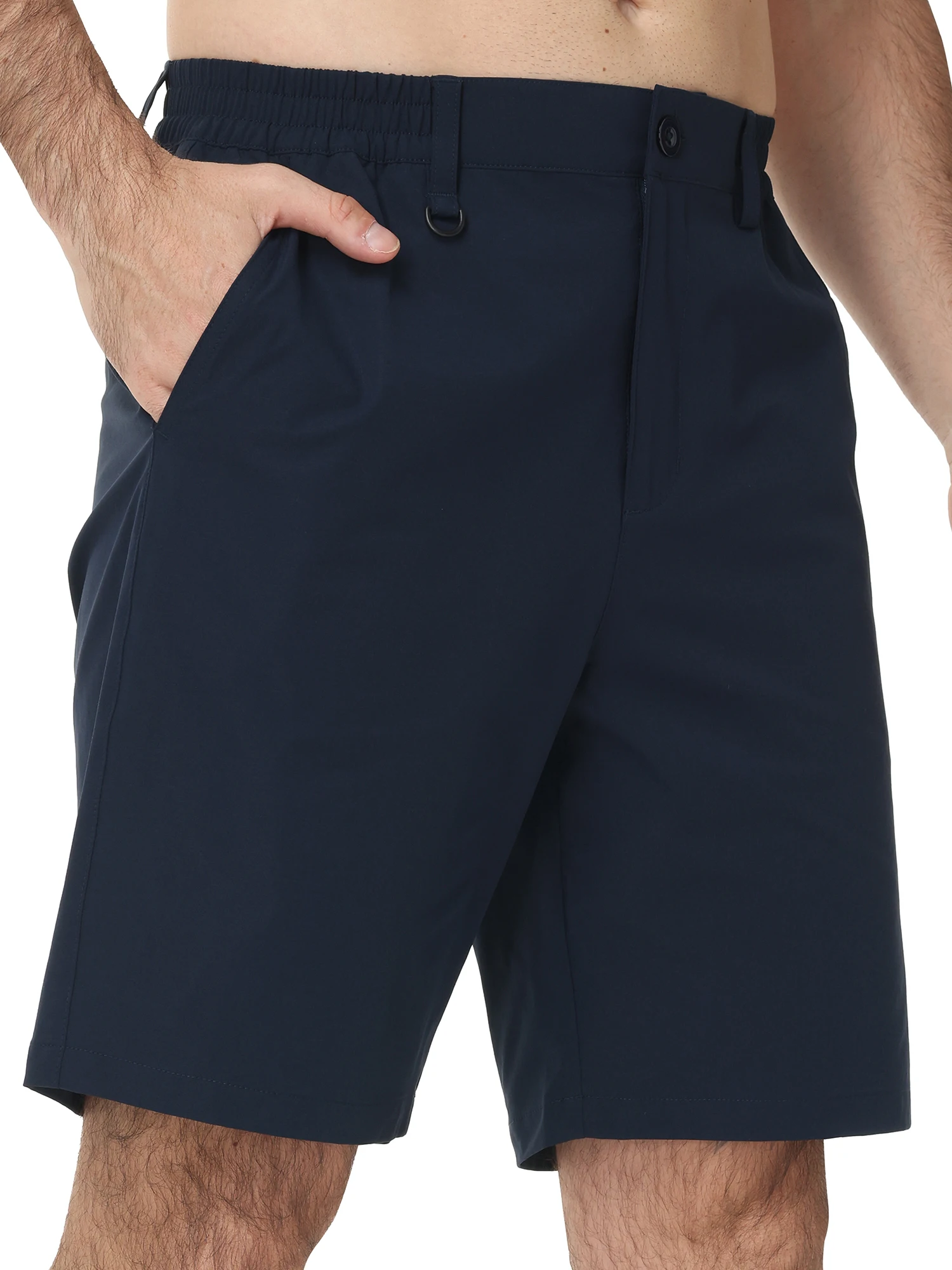 Sommer Herren Freizeitshorts Business- & Golf-Hosen, Atmungsaktive Relaxed-Fit-Shorts mit Schnellverschluss-Taschen – Detail 16