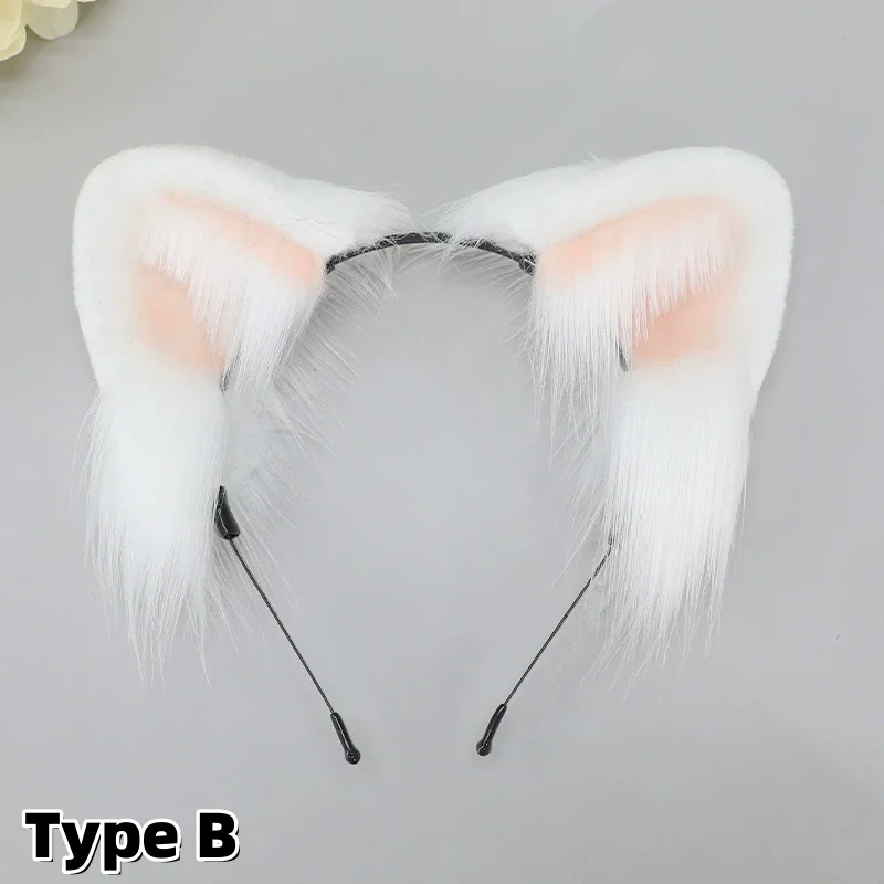 New Faux Animal Dog Ear Plush Headpiece Anime Night Party Headband Lolita Cosplay Prop KC Cat Ear Hairband for Boys and Girls