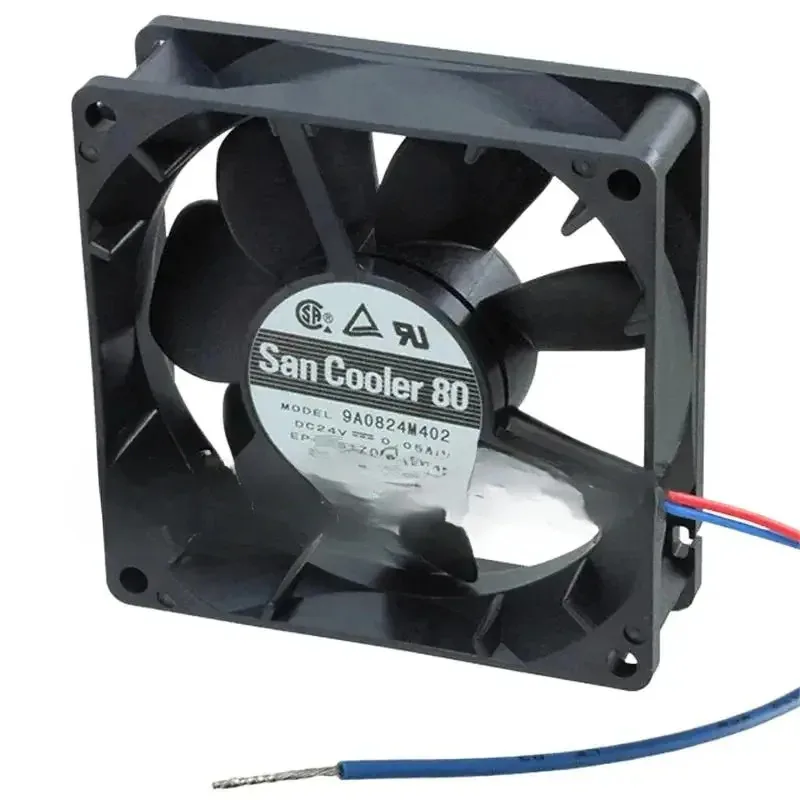 

W Новый оригинальный 9A0824M402 ВЕНТИЛЯТОР 24 В постоянного тока 80X80X25 мм 1,2 Вт, 2 провода, 2350 об/мин